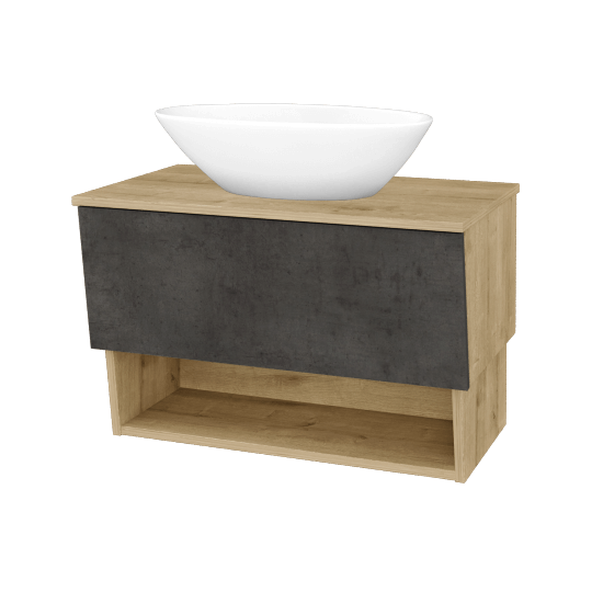 Umývadlová skrinka INVENCE SZZO 80 (umývadlo Triumph)  - D09 Arlington - D16 Tmavý betón - Nie