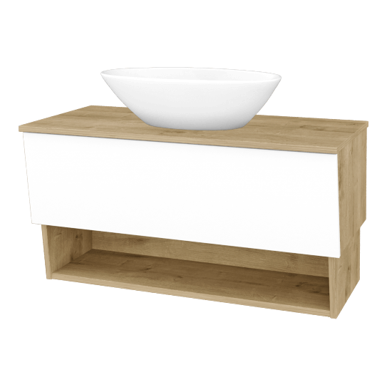 Umývadlová skrinka INVENCE SZZO 100 (umývadlo Triumph)  - D09 Arlington - L01 Biela vysoký lesk - Nie