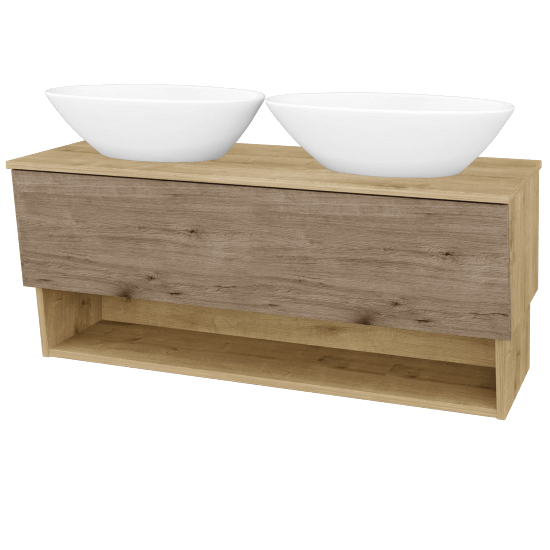 Umývadlová skrinka INVENCE SZZO 125 (2 umývadlá Triumph)  - D09 Arlington - D23 Herkules - Nie