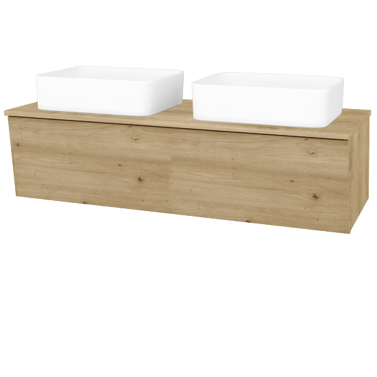 Umývadlová skrinka INVENCE SZZ 125 (2 umývadlá Joy)  - D09 Arlington - D22 Karamel - Nie