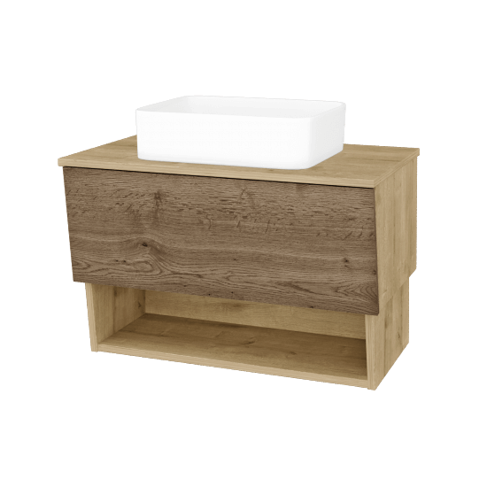 Umývadlová skrinka INVENCE SZZO 80 (umývadlo Joy)  - D09 Arlington - D21 Tobacco - Nie