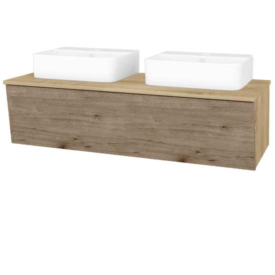 Umývadlová skrinka INVENCE SZZ 125 (2 umývadlá Joy 3)  - D09 Arlington - D23 Herkules - Nie