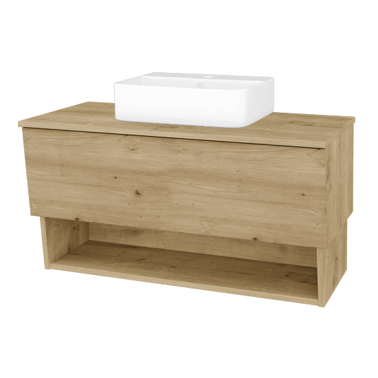 Kúpeľňová skrinka INVENCE SZZO 100 (umývadlo Joy 3)  - D09 Arlington - D22 Karamel - Nie