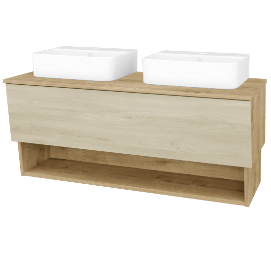 Umývadlová skrinka INVENCE SZZO 125 (2 umývadlá Joy 3)  - D09 Arlington - D24 Ohio - Nie