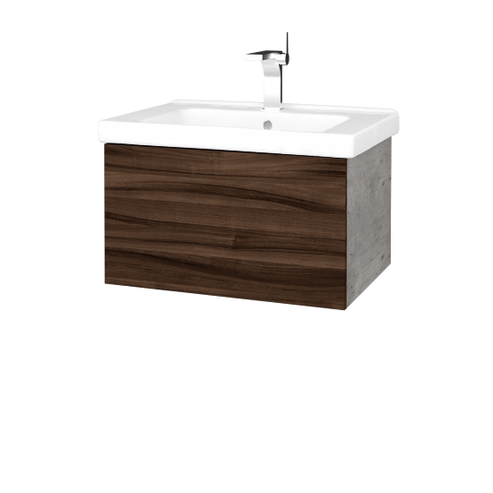 Umývadlová skrinka VARIANTE SZZ 65 (umývadlo Harmonia)  - D01 Betón - D06 Orech
