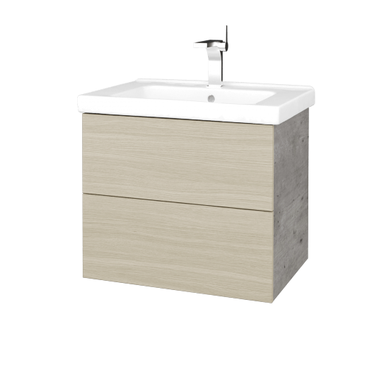 Umývadlová skrinka VARIANTE SZZ2 65 (umývadlo Harmonia)  - D01 Betón - D04 Dub