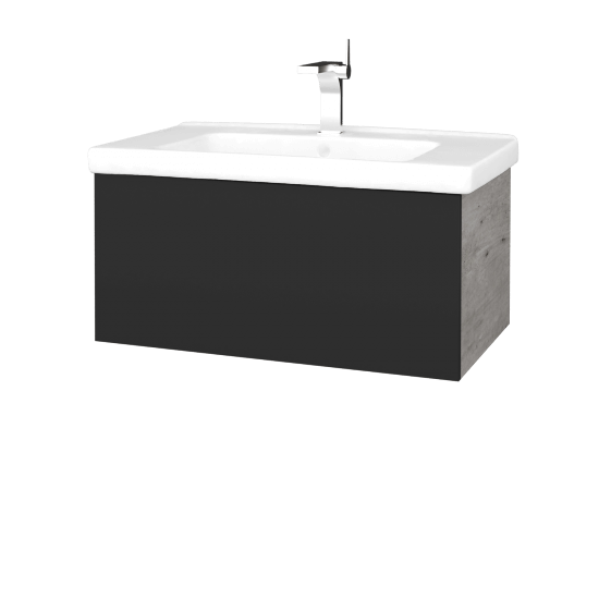 Umývadlová skrinka VARIANTE SZZ 80 (umývadlo Harmonia)  - D01 Betón - N03 Graphite