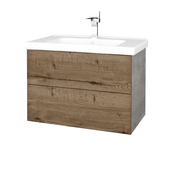 Umývadlová skrinka VARIANTE SZZ2 80 (umývadlo Harmonia)  - D01 Betón - D21 Tobacco