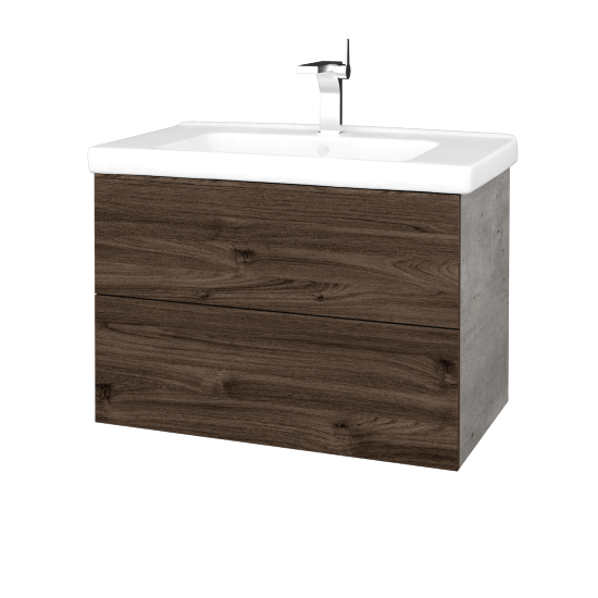 Umývadlová skrinka VARIANTE SZZ2 80 (umývadlo Harmonia)  - D01 Betón - D25 Teak