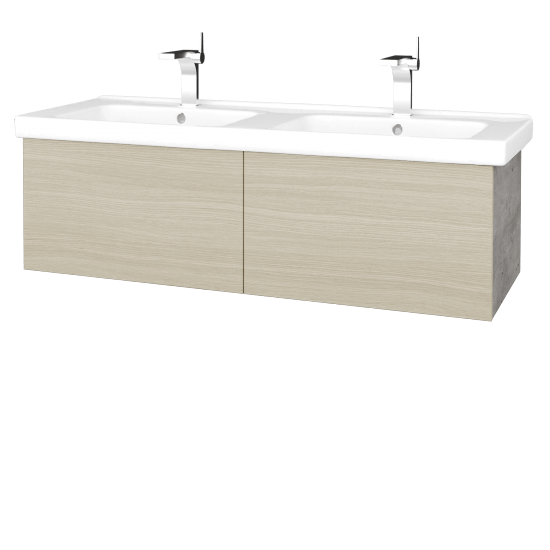 Umývadlová skrinka VARIANTE SZZ2 125 (umývadlo Harmonia)  - D01 Betón - D04 Dub