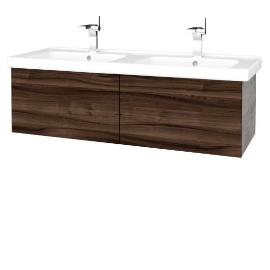 Umývadlová skrinka VARIANTE SZZ2 125 (umývadlo Harmonia)  - D01 Betón - D06 Orech