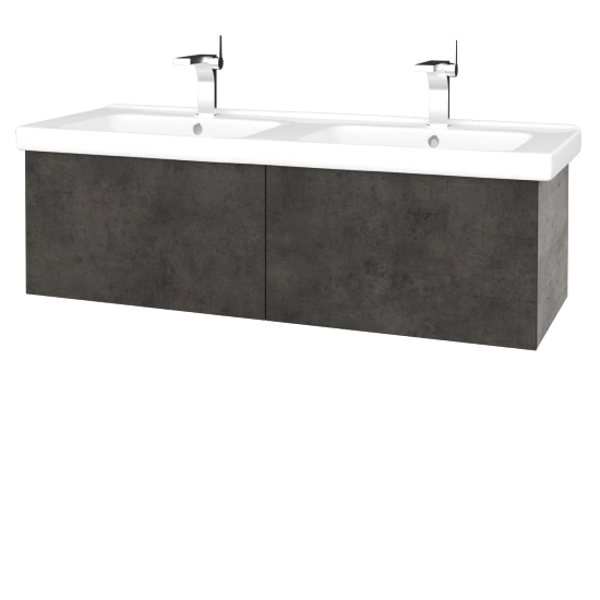 Umývadlová skrinka VARIANTE SZZ2 125 (umývadlo Harmonia)  - D01 Betón - D16 Tmavý betón