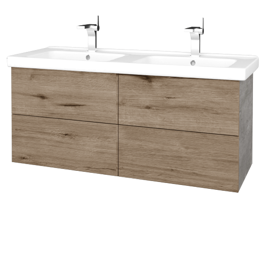 Umývadlová skrinka VARIANTE SZZ4 125 (umývadlo Harmonia)  - D01 Betón - D23 Herkules