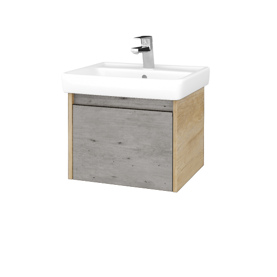 Kúpeľňová skrinka BONO SZZ 55 (umývadlo Q)  - D15 Nebraska - D01 Betón