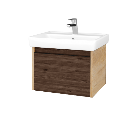 Kúpeľňová skrinka BONO SZZ 60 (umývadlo Q)  - D15 Nebraska - Úchytka T33 - D25 Teak