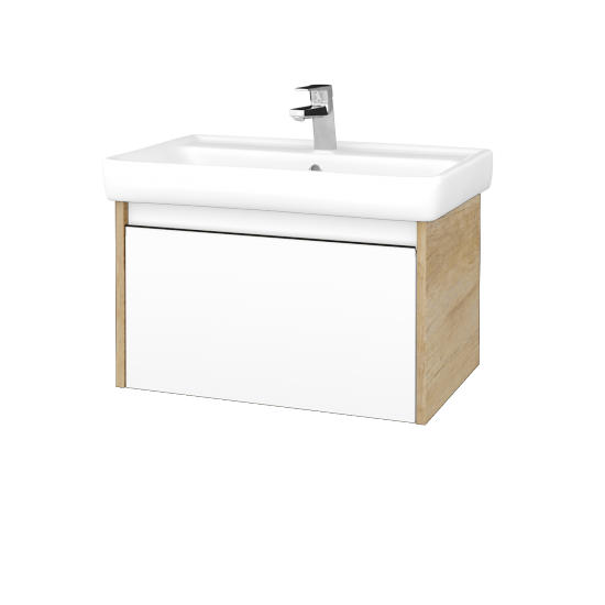 Kúpeľňová skrinka BONO SZZ 70 (umývadlo Q)  - D15 Nebraska - N01 Biela lesk