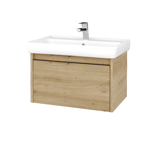 Kúpeľňová skrinka BONO SZZ 70 (umývadlo Q)  - D15 Nebraska - Úchytka T33 - čierna mat - D22 Karamel