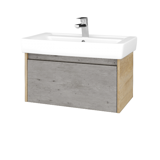Kúpeľňová skrinka BONO SZZ 80 (umývadlo Q)  - D15 Nebraska - D01 Betón