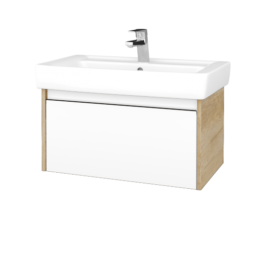 Kúpeľňová skrinka BONO SZZ 80 (umývadlo Q)  - D15 Nebraska - N01 Biela lesk