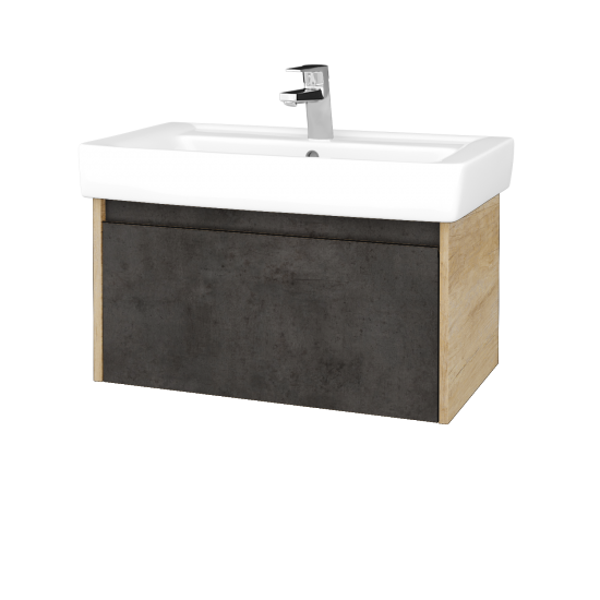 Kúpeľňová skrinka BONO SZZ 80 (umývadlo Q)  - D15 Nebraska - D16 Tmavý betón