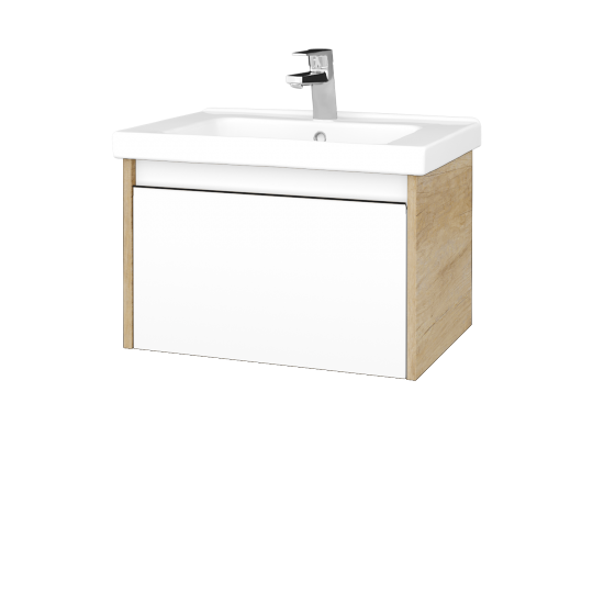 Kúpeľňová skrinka BONO SZZ 65 (umývadlo Harmonia)  - D15 Nebraska - N01 Biela lesk