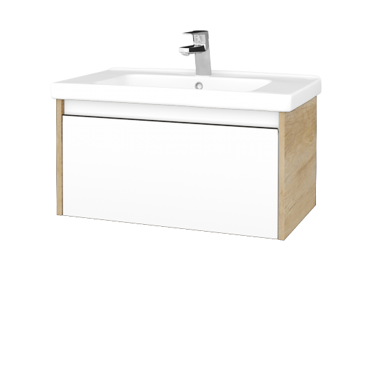 Kúpeľňová skrinka BONO SZZ 80 (umývadlo Harmonia)  - D15 Nebraska - N01 Biela lesk