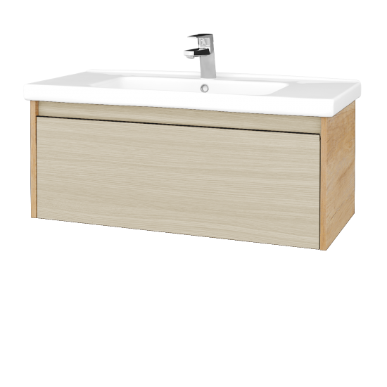Kúpeľňová skrinka BONO SZZ 100 (umývadlo Harmonia)  - D15 Nebraska - D04 Dub