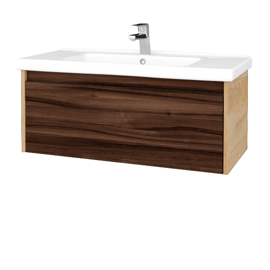 Kúpeľňová skrinka BONO SZZ 100 (umývadlo Harmonia)  - D15 Nebraska - D06 Orech