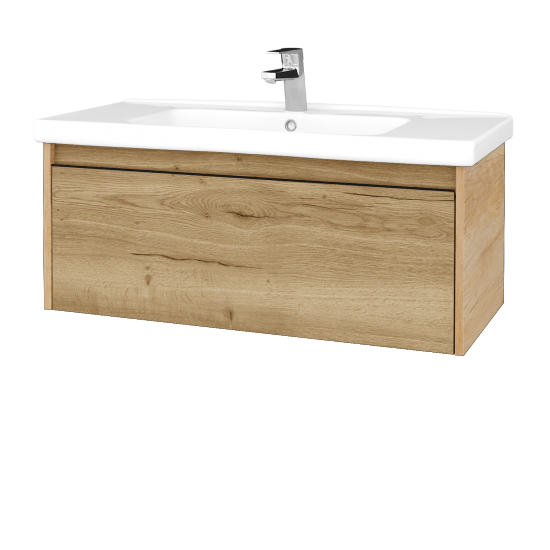 Kúpeľňová skrinka BONO SZZ 100 (umývadlo Harmonia)  - D15 Nebraska - Úchytka T33 - čierna mat - D26 Ontario