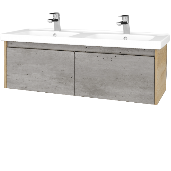 Kúpeľňová skrinka BONO SZZ2 125 (umývadlo Harmonia)  - D15 Nebraska - D01 Betón