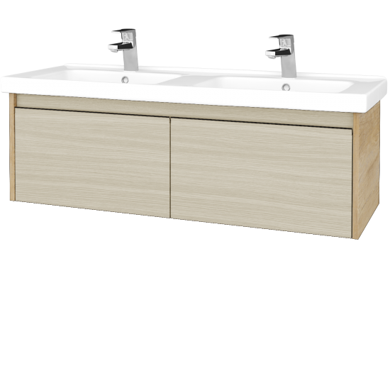 Kúpeľňová skrinka BONO SZZ2 125 (umývadlo Harmonia)  - D15 Nebraska - D04 Dub