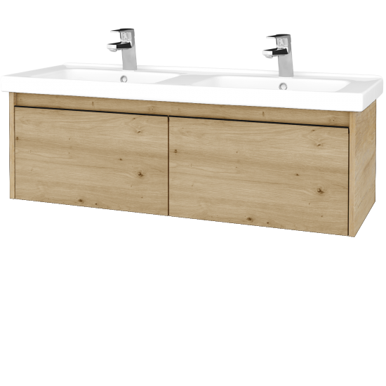 Kúpeľňová skrinka BONO SZZ2 125 (umývadlo Harmonia)  - D15 Nebraska - Úchytka T33 - D22 Karamel