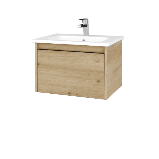 Kúpeľňová skrinka BONO SZZ 60 (umývadlo Euphoria)  - D15 Nebraska - Úchytka T33 - čierna mat - D22 Karamel