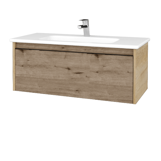 Umývadlová skrinka BONO SZZ 100 (umývadlo Euphoria)  - D15 Nebraska - Úchytka T33 - čierna mat - D23 Herkules