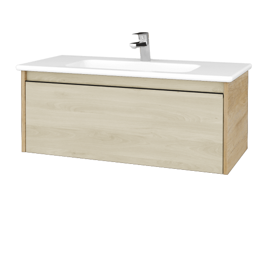 Umývadlová skrinka BONO SZZ 100 (umývadlo Euphoria)  - D15 Nebraska - Úchytka T33 - čierna mat - D24 Ohio