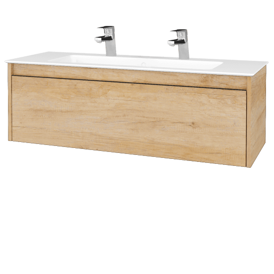 Umývadlová skrinka BONO SZZ 120 (umývadlo Pura s 2 otvormi pre batériu)  - D15 Nebraska - D15 Nebraska