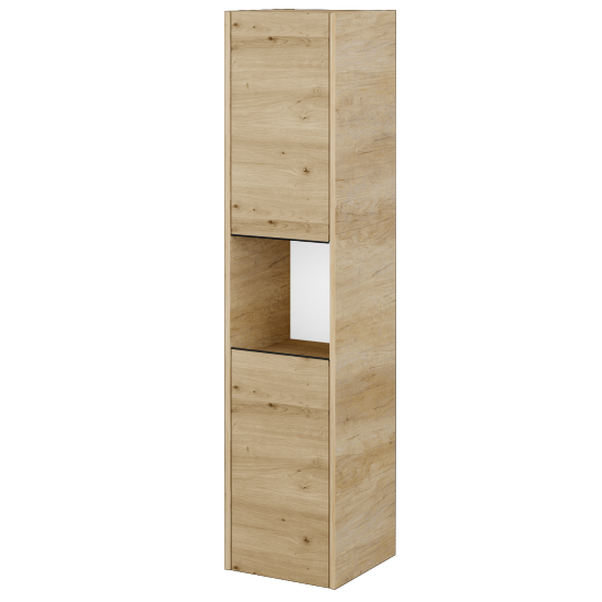 Vysoká skriňa BONO SVD2O 35  - D15 Nebraska - Úchytka T33 - čierna mat - D22 Karamel - Levé