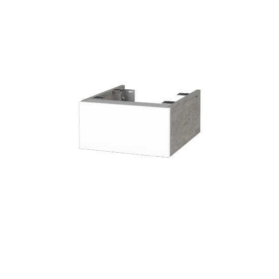 Doplňková skříňka pod desku DSD SZZ 40 (výška 20 cm)  - D01 Beton - L01 Bílá vysoký lesk - Ne