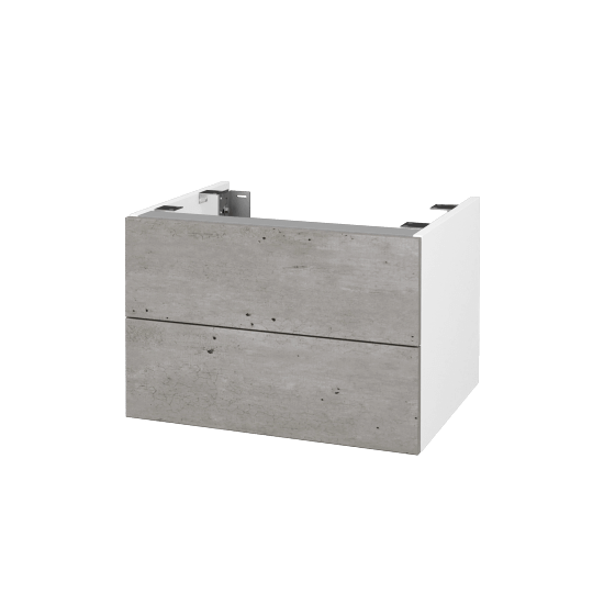 Doplňková skříňka pod desku DSD SZZ2 60 (výška 40 cm)  - N01 Bílá lesk - D01 Beton - Ne