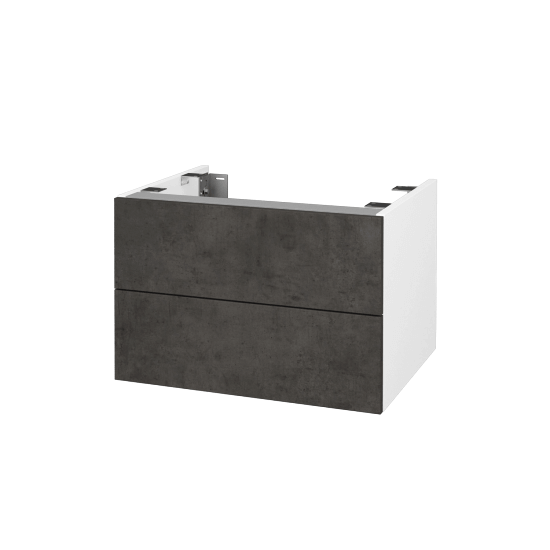 Doplňková skříňka pod desku DSD SZZ2 60 (výška 40 cm)  - N01 Bílá lesk - D16 Beton tmavý - Ne