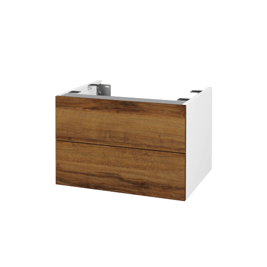 Doplnková skrinka pod dosku DSD SZZ2 60 (výška 40 cm)  - N01 Biela lesk - D27 Cognac - Ne