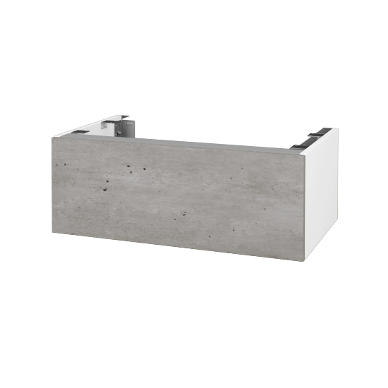 Doplňková skříňka pod desku DSD SZZ1 80 (výška 30 cm)  - N01 Bílá lesk - D01 Beton - Ne