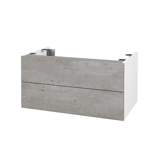 Doplňková skříňka pod desku DSD SZZ2 80 (výška 40 cm)  - N01 Bílá lesk - D01 Beton - Ne