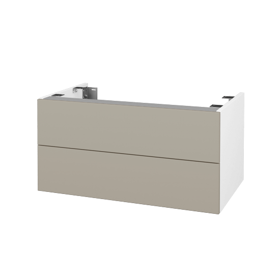 Doplňková skříňka pod desku DSD SZZ2 80 (výška 40 cm)  - N01 Bílá lesk - M05 Béžová mat - Ne