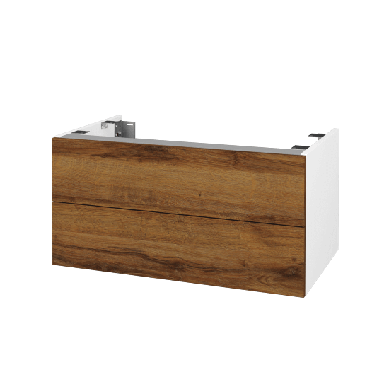Doplnková skrinka pod dosku DSD SZZ2 80 (výška 40 cm)  - N01 Biela lesk - D27 Cognac - Ne