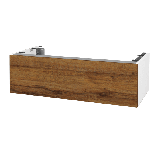 Doplnková skrinka pod dosku DSD SZZ1 100 (výška 30 cm)  - N01 Biela lesk - D27 Cognac - Ne