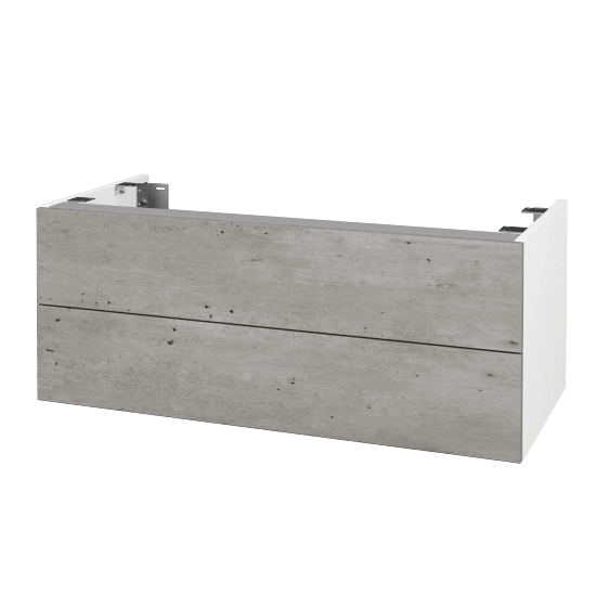 Doplňková skříňka pod desku DSD SZZ2 100 (výška 40 cm)  - N01 Bílá lesk - D01 Beton - Ne
