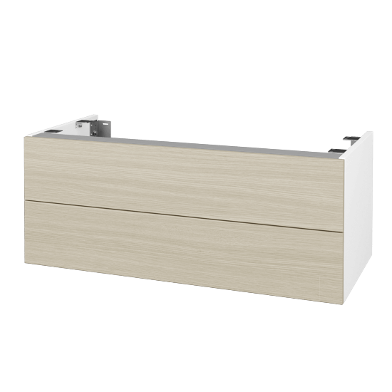 Doplňková skříňka pod desku DSD SZZ2 100 (výška 40 cm)  - N01 Bílá lesk - D04 Dub - Ne