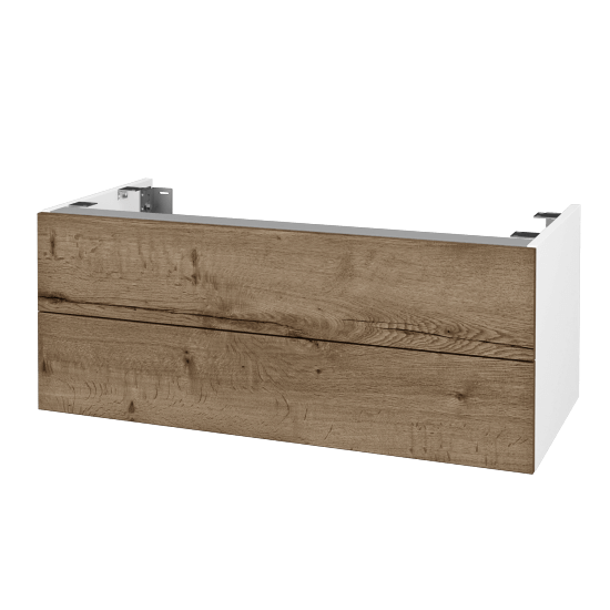 Doplnková skrinka pod dosku DSD SZZ2 100 (výška 40 cm)  - N01 Biela lesk - D21 Tobacco - Ne