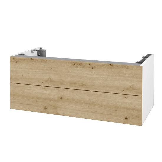 Doplnková skrinka pod dosku DSD SZZ2 100 (výška 40 cm)  - N01 Biela lesk - D22 Karamel - Ne